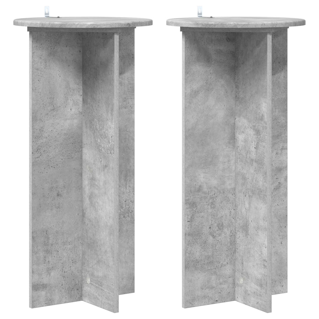 Pflanzenständer 2 pcs Betongrau 40 x 40 x 80 cm Holzwerkstoff
