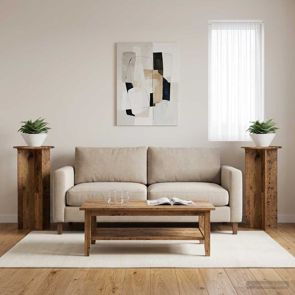 Pflanzenständer 2 pcs Altholz 40 x 40 x 80 cm Holzwerkstoff