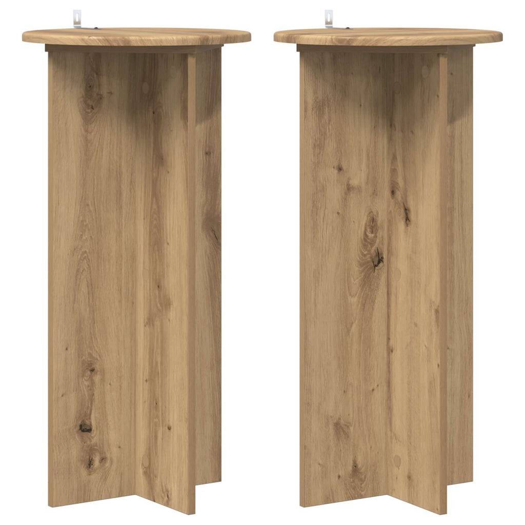 Pflanzenständer 2 pcs Artisan-Eiche 40 x 40 x 80 cm