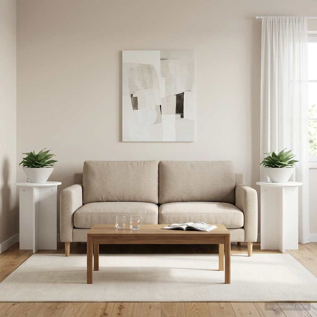 Pflanzenständer 2 pcs Weiß Ø40 x 60 cm Holzwerkstoff