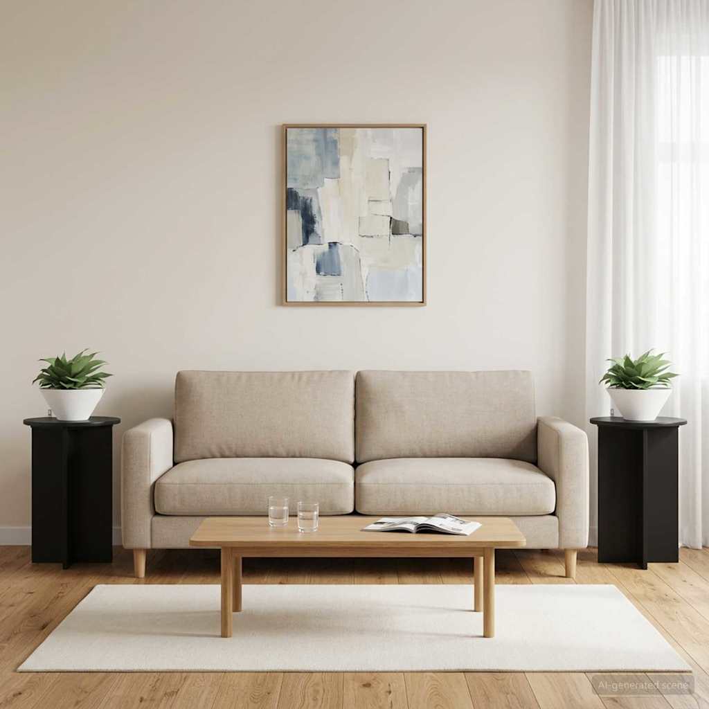 Pflanzenständer 2 pcs Schwarz Ø40 x 60 cm Holzwerkstoff