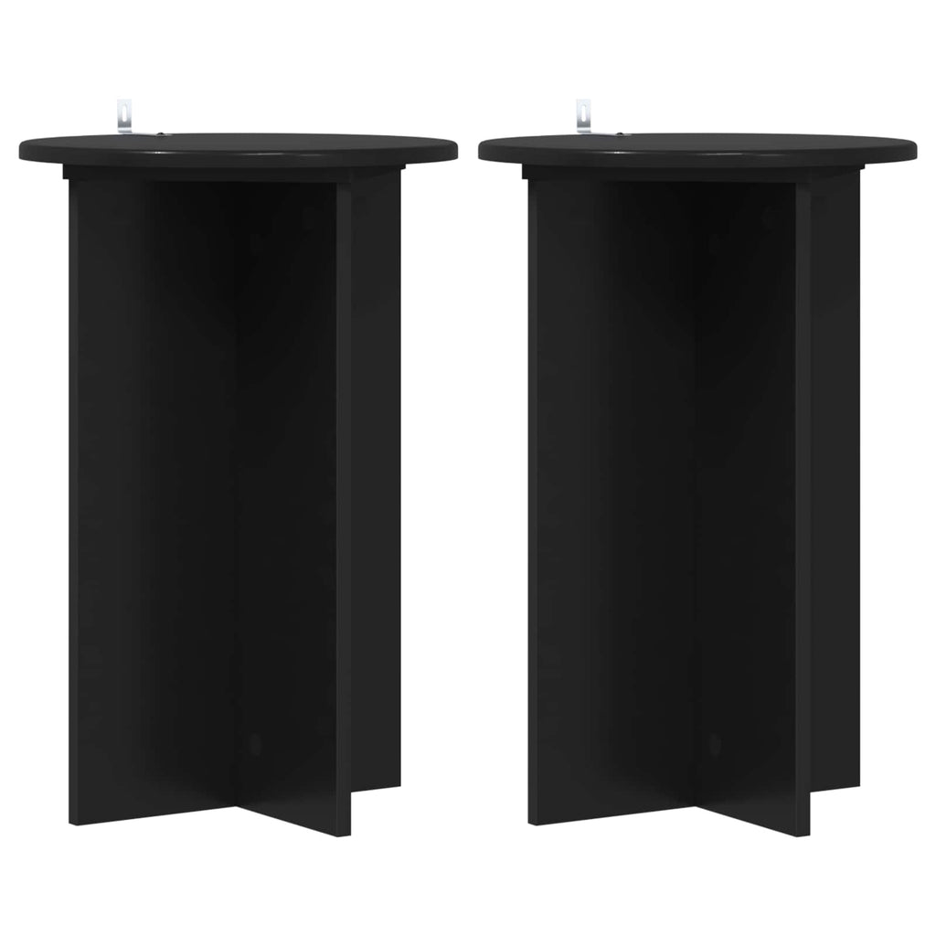 Pflanzenständer 2 pcs Schwarz Ø40 x 60 cm Holzwerkstoff