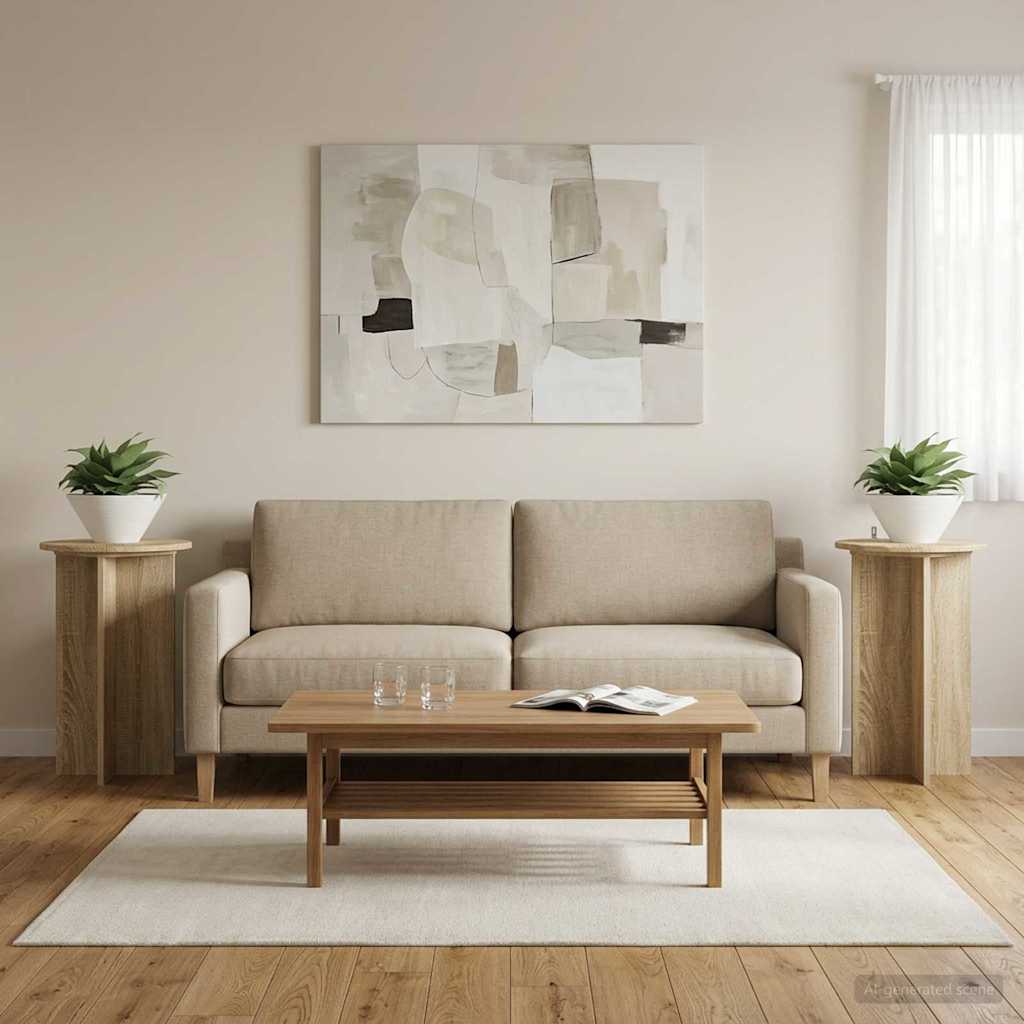 Pflanzenständer 2 pcs Sonoma-Eiche Ø40 x 60 cm Holzwerkstoff