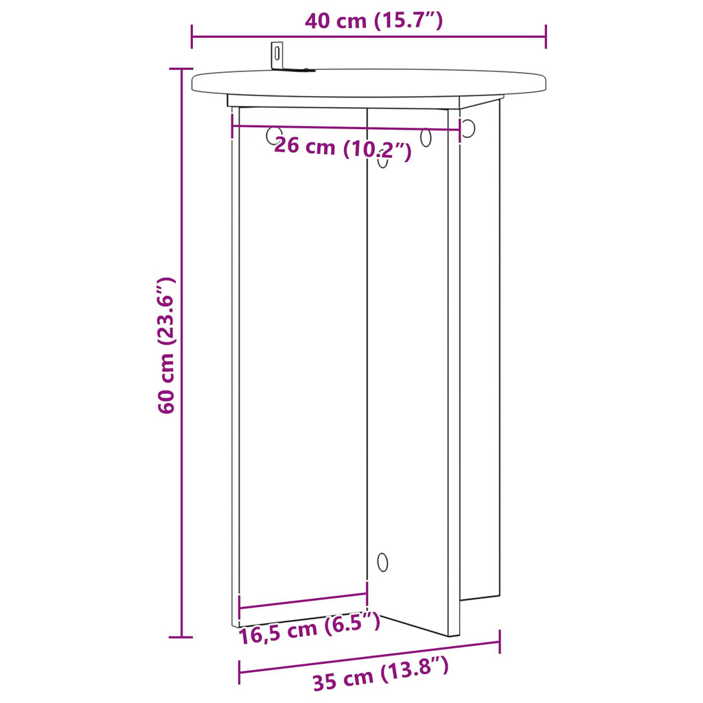 Pflanzenständer 2 pcs Sonoma-Eiche Ø40 x 60 cm Holzwerkstoff