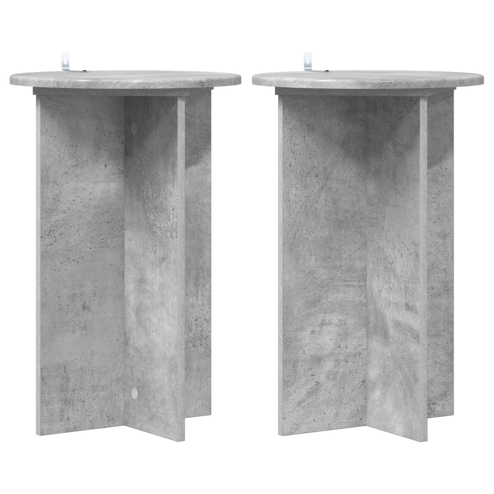 Pflanzenständer 2 pcs Betongrau Ø40 x 60 cm Holzwerkstoff