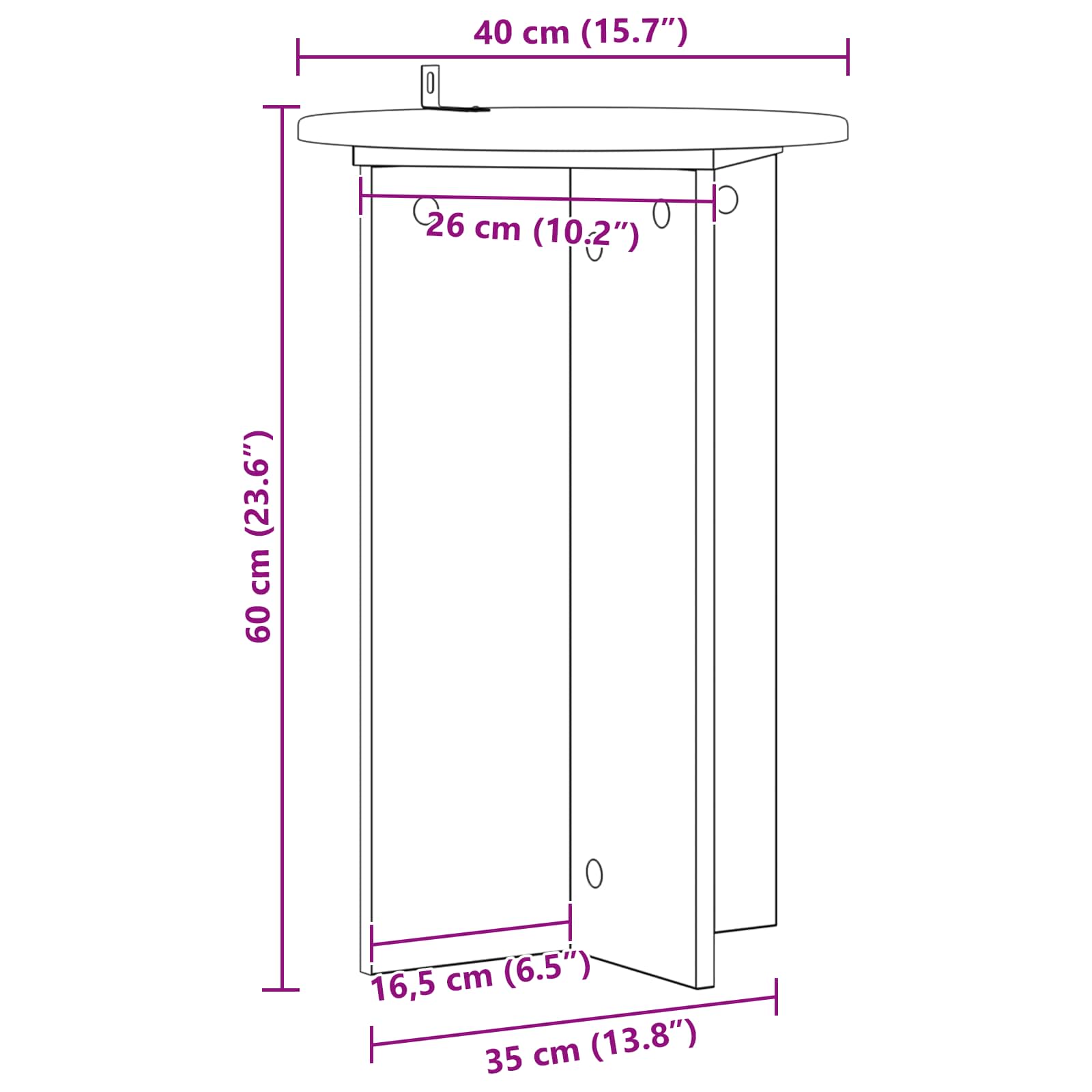 Pflanzenständer 2 pcs Betongrau Ø40 x 60 cm Holzwerkstoff