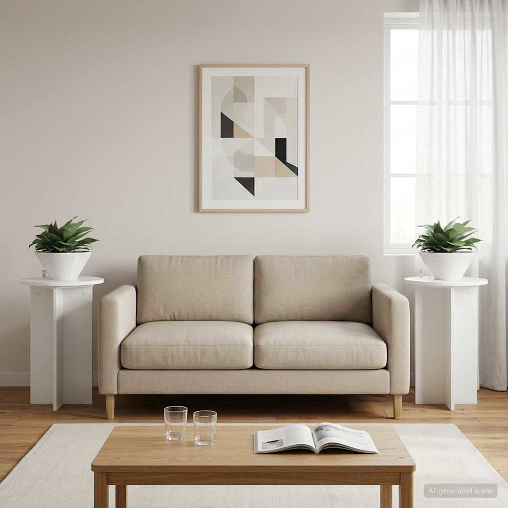 Pflanzenständer 2 pcs Hochglanz Weiß Ø40 x 60 cm Holzwerkstoff