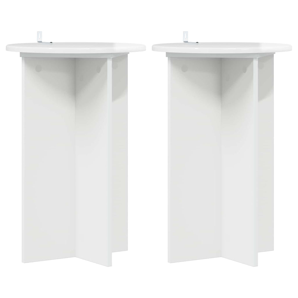 Pflanzenständer 2 pcs Hochglanz Weiß Ø40 x 60 cm Holzwerkstoff