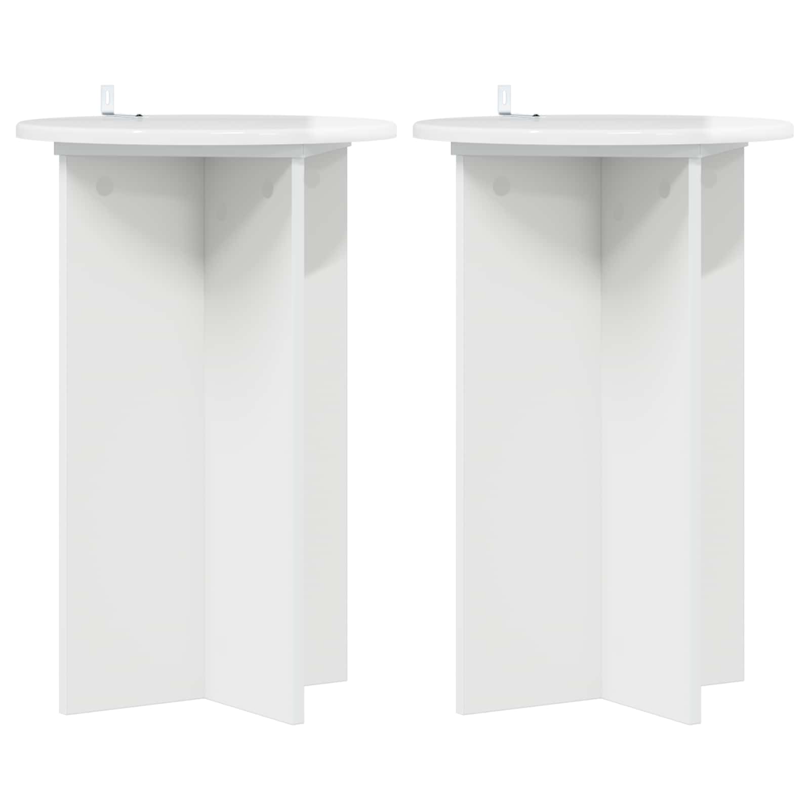 Pflanzenständer 2 pcs Hochglanz Weiß Ø40 x 60 cm Holzwerkstoff