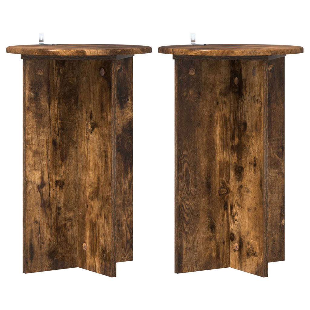 Pflanzenständer 2 pcs Geräucherte Eiche Ø40 x 60 cm