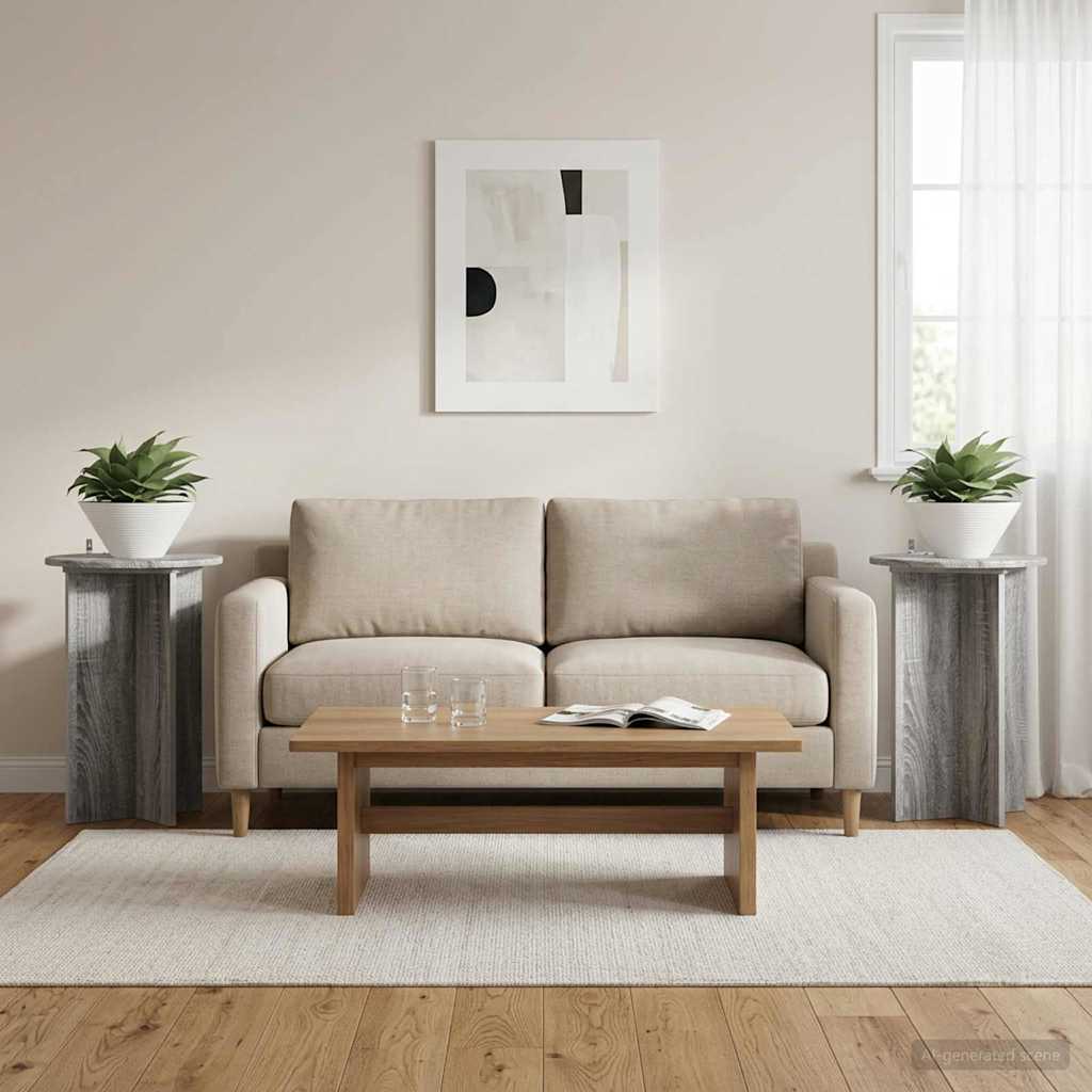 Pflanzenständer 2 pcs Graues Sonoma Ø40 x 60 cm Holzwerkstoff