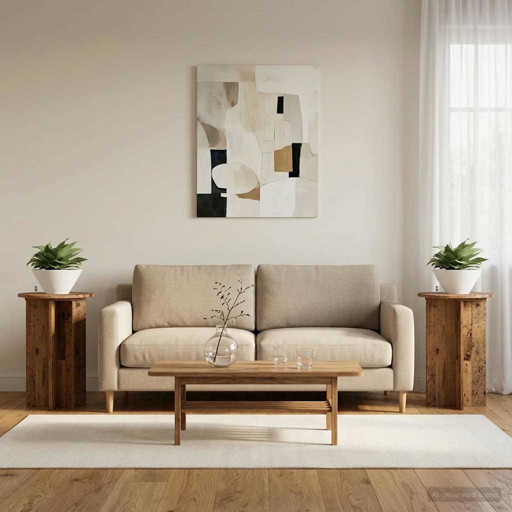 Pflanzenständer 2 pcs Altholz Ø40 x 60 cm Holzwerkstoff