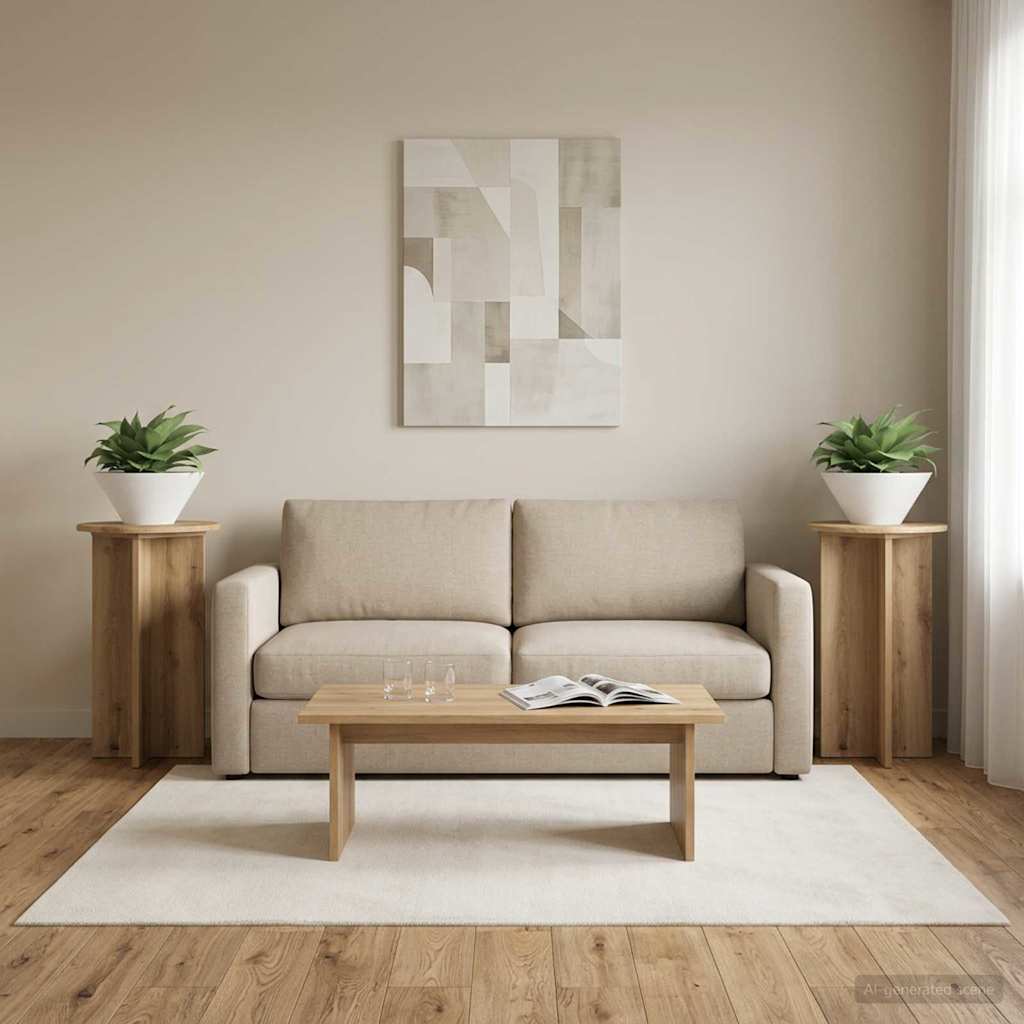 Pflanzenständer 2 pcs Artisan-Eiche Ø40 x 60 cm Holzwerkstoff