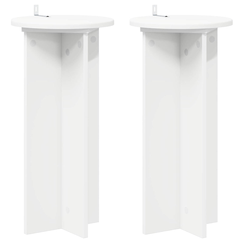 Pflanzenständer 2 pcs Weiß Ø29,5 x 60 cm Holzwerkstoff