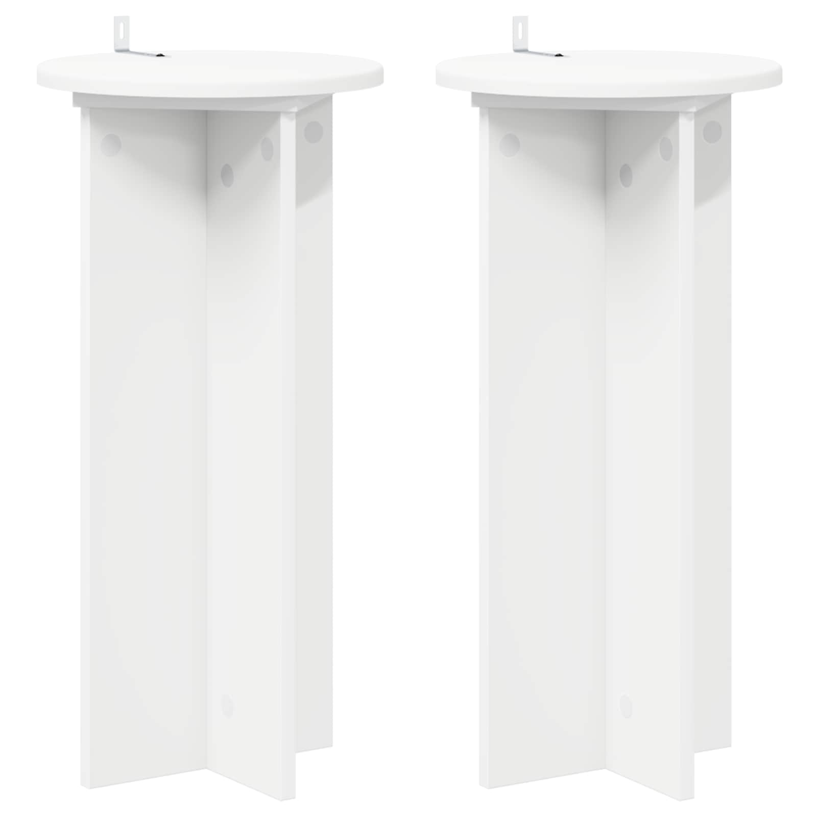Pflanzenständer 2 pcs Weiß Ø29,5 x 60 cm Holzwerkstoff