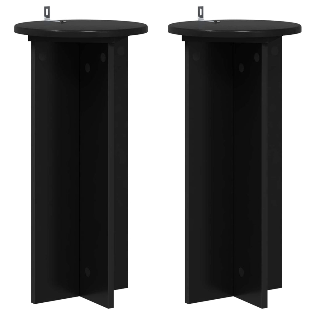 Pflanzenständer 2 pcs Schwarz 29,5 x 29,5 x 60 cm Holzwerkstoff
