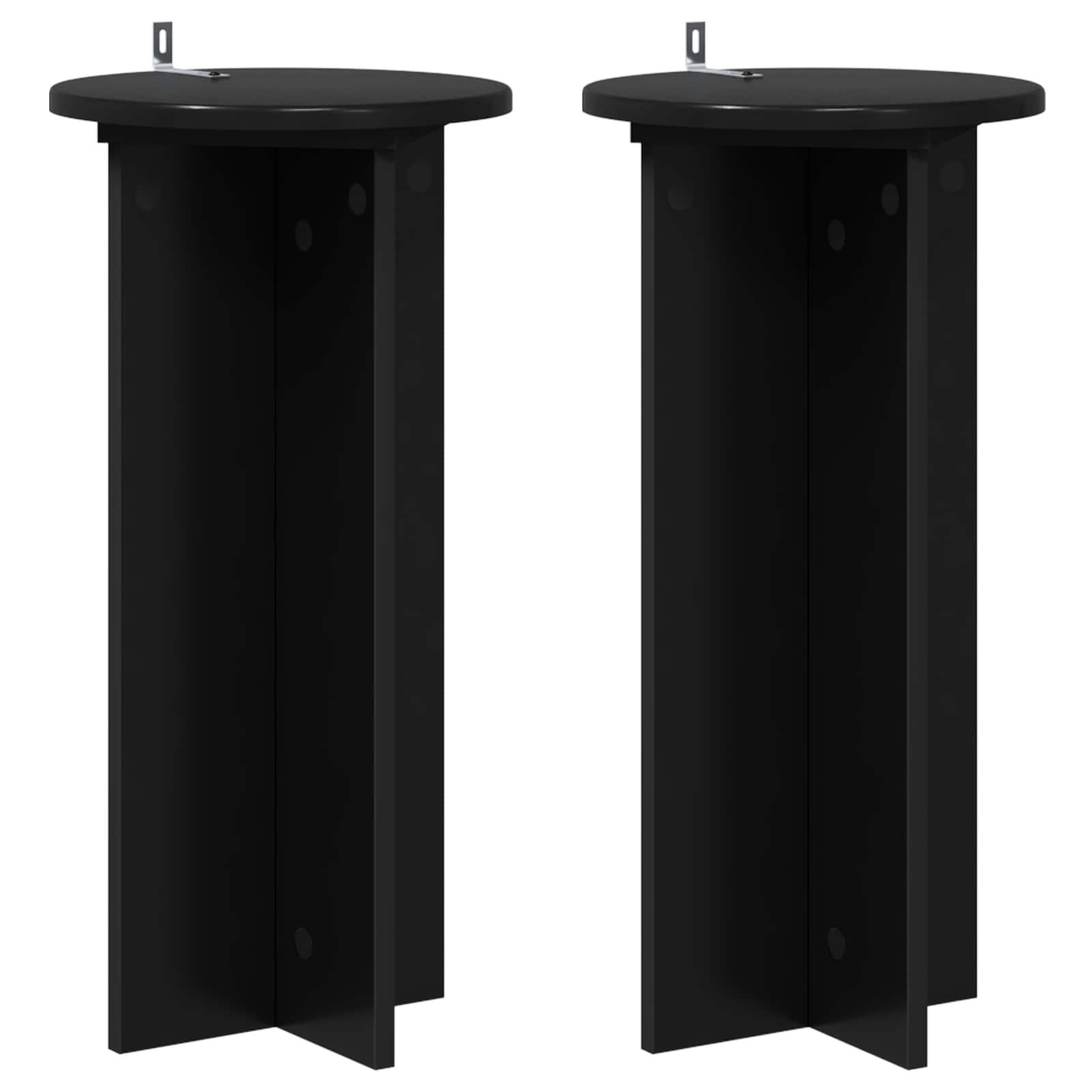 Pflanzenständer 2 pcs Schwarz 29,5 x 29,5 x 60 cm Holzwerkstoff