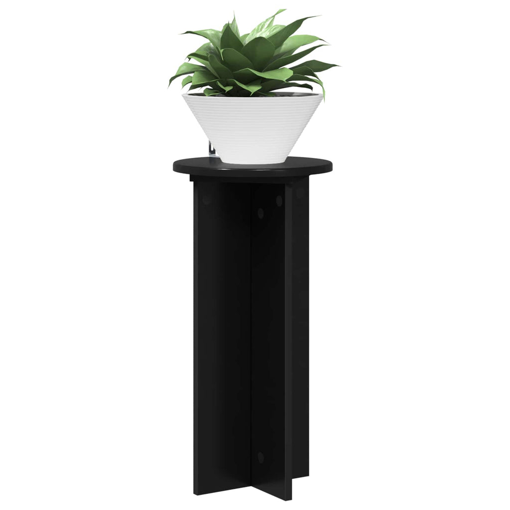 Pflanzenständer 2 pcs Schwarz 29,5 x 29,5 x 60 cm Holzwerkstoff