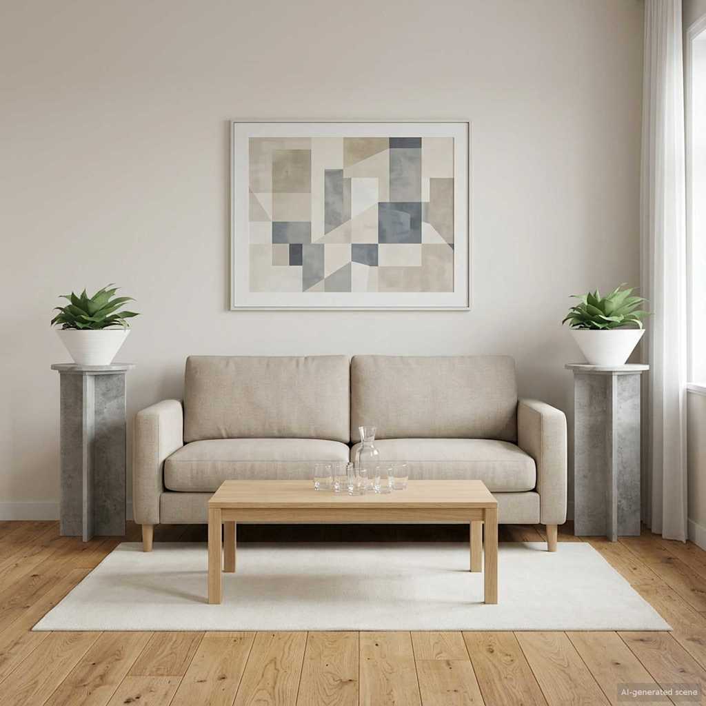 Pflanzenständer 2 pcs Betongrau 29,5 x 29,5 x 60 cm
