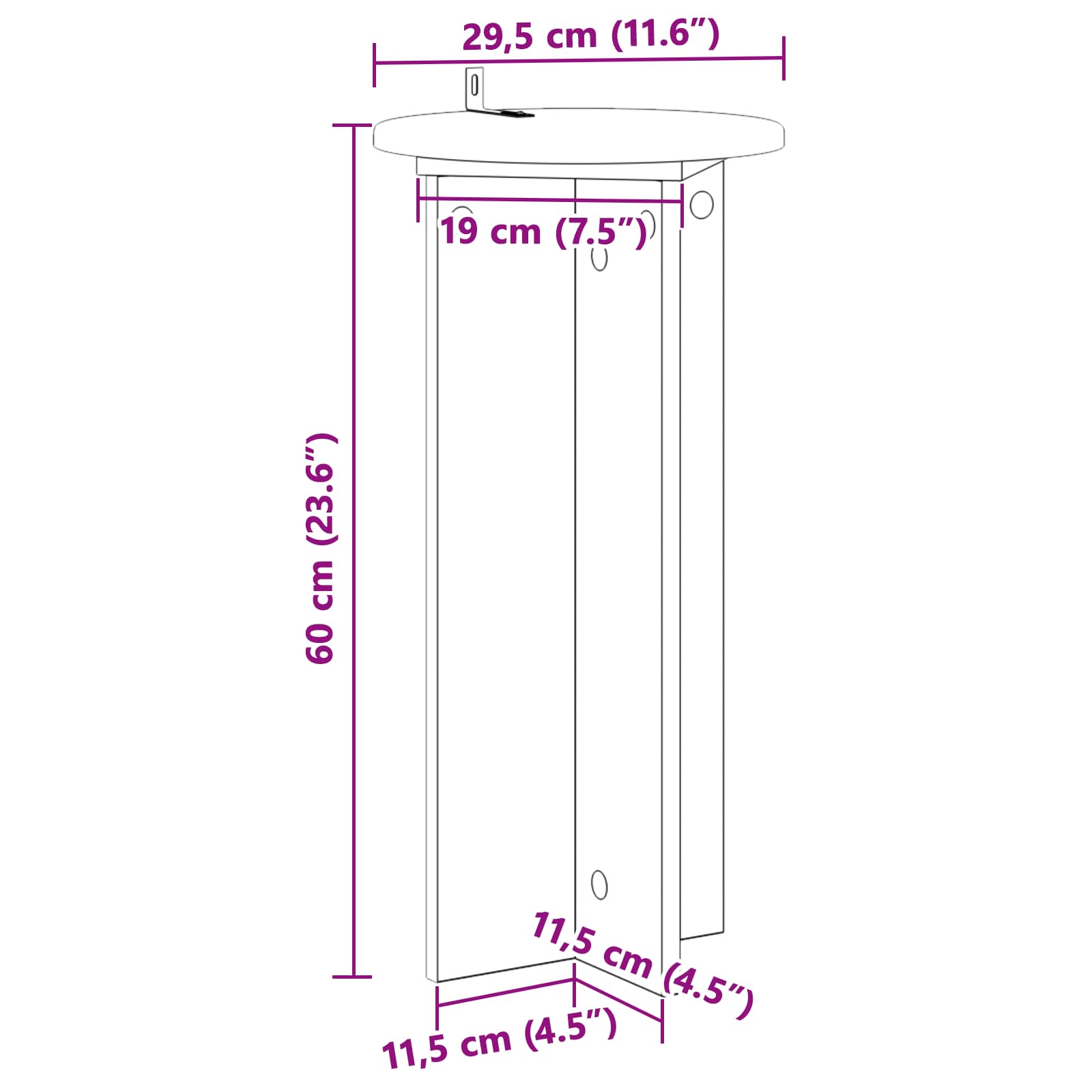 Pflanzenständer 2 pcs Betongrau 29,5 x 29,5 x 60 cm