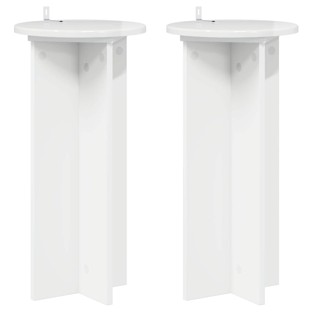Pflanzenständer 2 pcs Hochglanz Weiß 29,5 x 29,5 x 60 cm