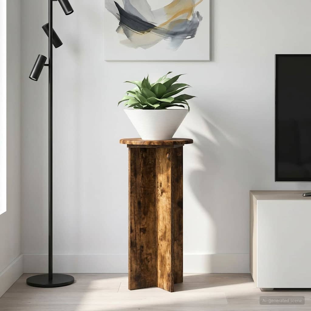 Pflanzenständer 2 pcs Geräucherte Eiche 29,5 x 29,5 x 60 cm