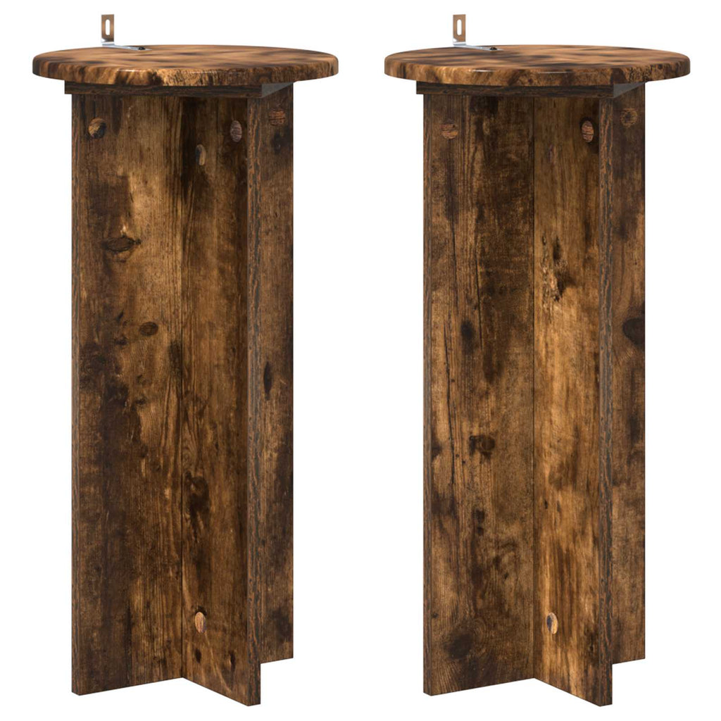 Pflanzenständer 2 pcs Geräucherte Eiche 29,5 x 29,5 x 60 cm