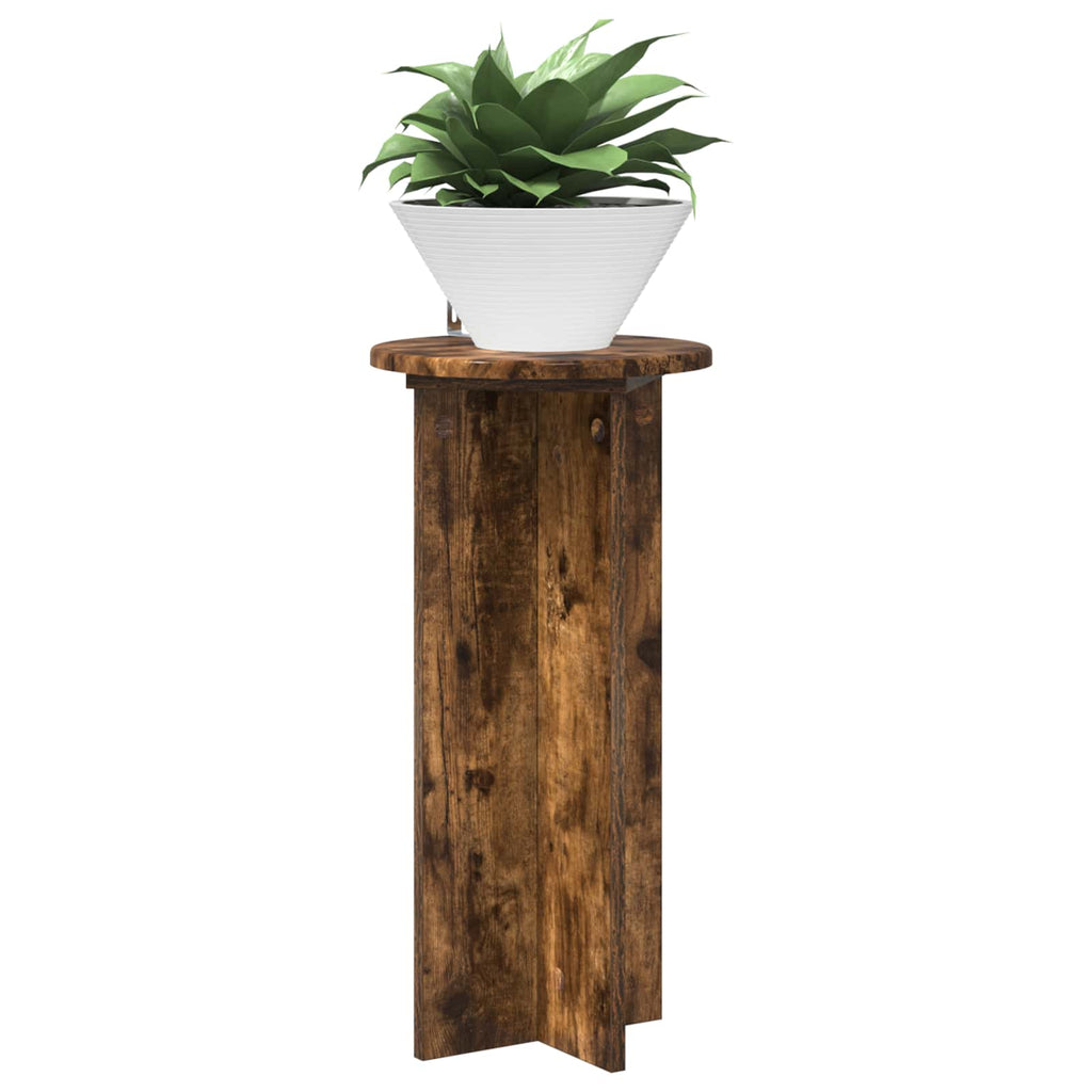 Pflanzenständer 2 pcs Geräucherte Eiche 29,5 x 29,5 x 60 cm