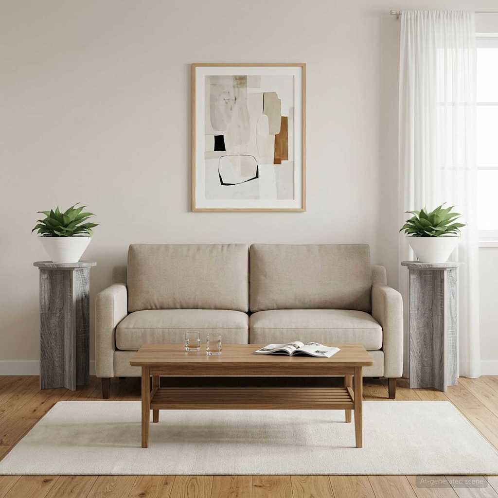 Pflanzenständer 2 pcs Graues Sonoma 29,5 x 29,5 x 60 cm