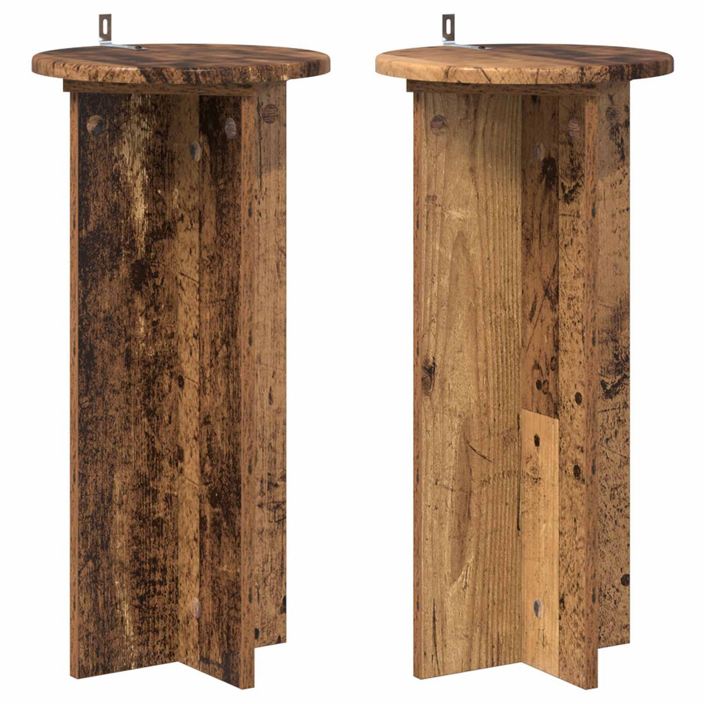 Pflanzenständer 2 pcs Altholz 29,5 x 29,5 x 60 cm Holzwerkstoff