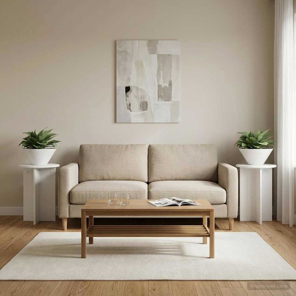 Pflanzenständer 2 pcs Weiß Ø40 x 40 cm Holzwerkstoff