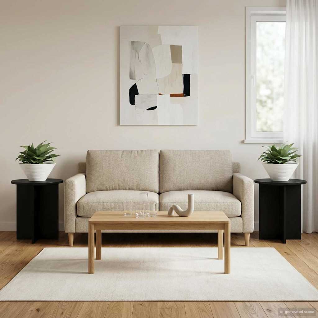 Pflanzenständer 2 pcs Schwarz 40 x 40 x 40 cm Holzwerkstoff