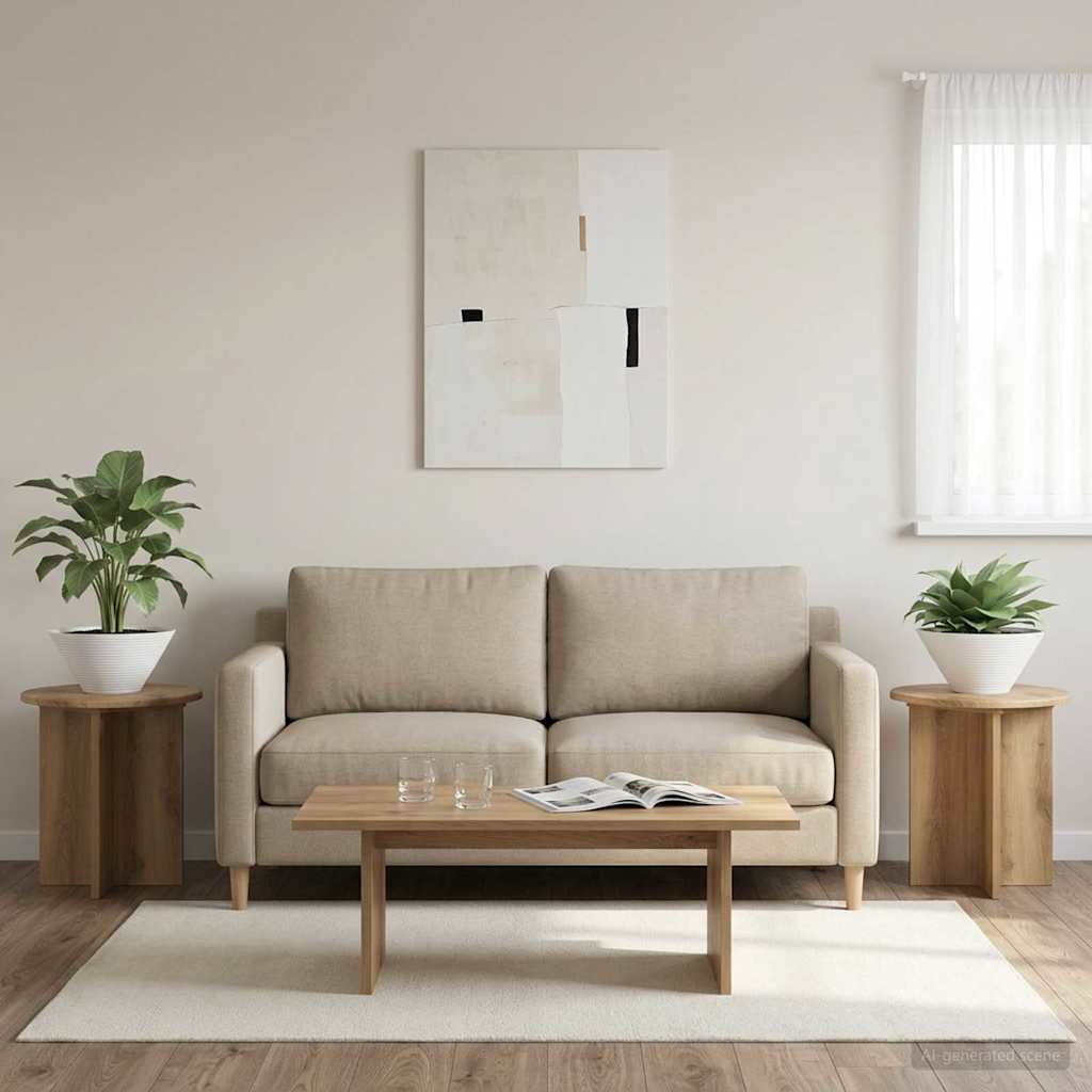 Pflanzenständer 2 pcs Artisan-Eiche 40 x 40 x 40 cm