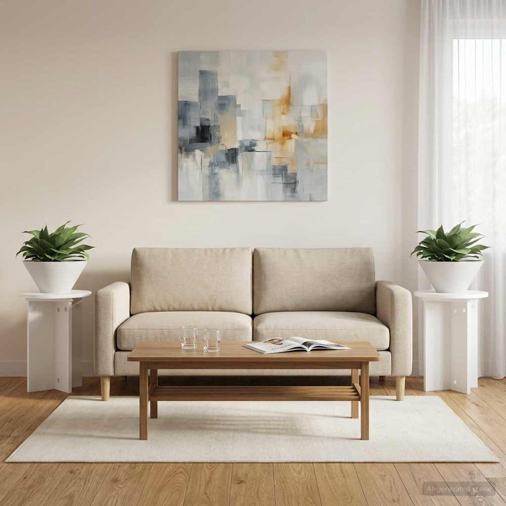 Pflanzenständer 2 pcs Weiß Ø29,5 x 40 cm Holzwerkstoff