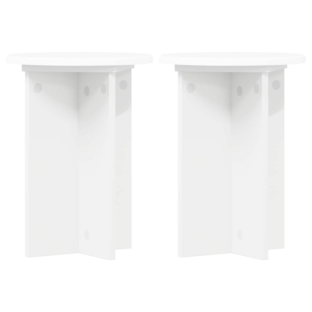 Pflanzenständer 2 pcs Weiß Ø29,5 x 40 cm Holzwerkstoff