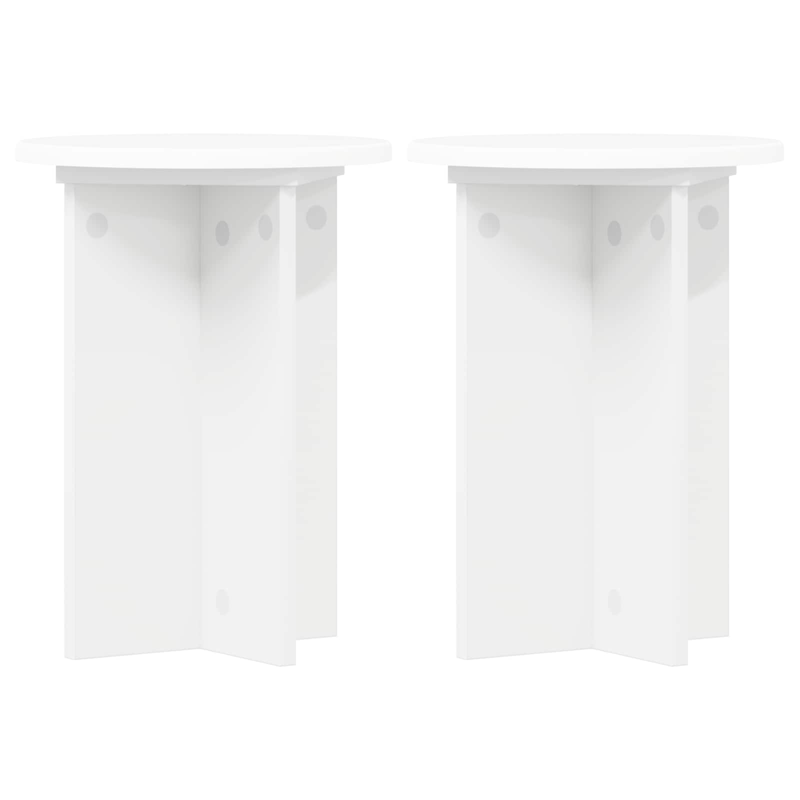 Pflanzenständer 2 pcs Weiß Ø29,5 x 40 cm Holzwerkstoff
