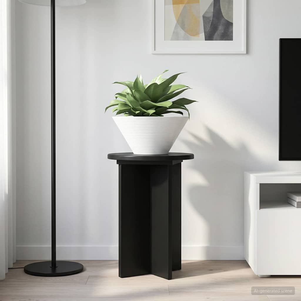 Pflanzenständer 2 pcs Schwarz Ø29,5 x 40 cm Holzwerkstoff
