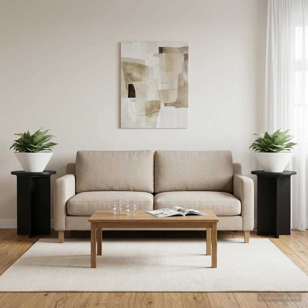Pflanzenständer 2 pcs Schwarz Ø29,5 x 40 cm Holzwerkstoff