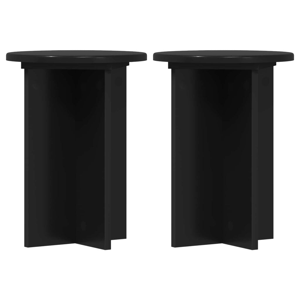 Pflanzenständer 2 pcs Schwarz Ø29,5 x 40 cm Holzwerkstoff