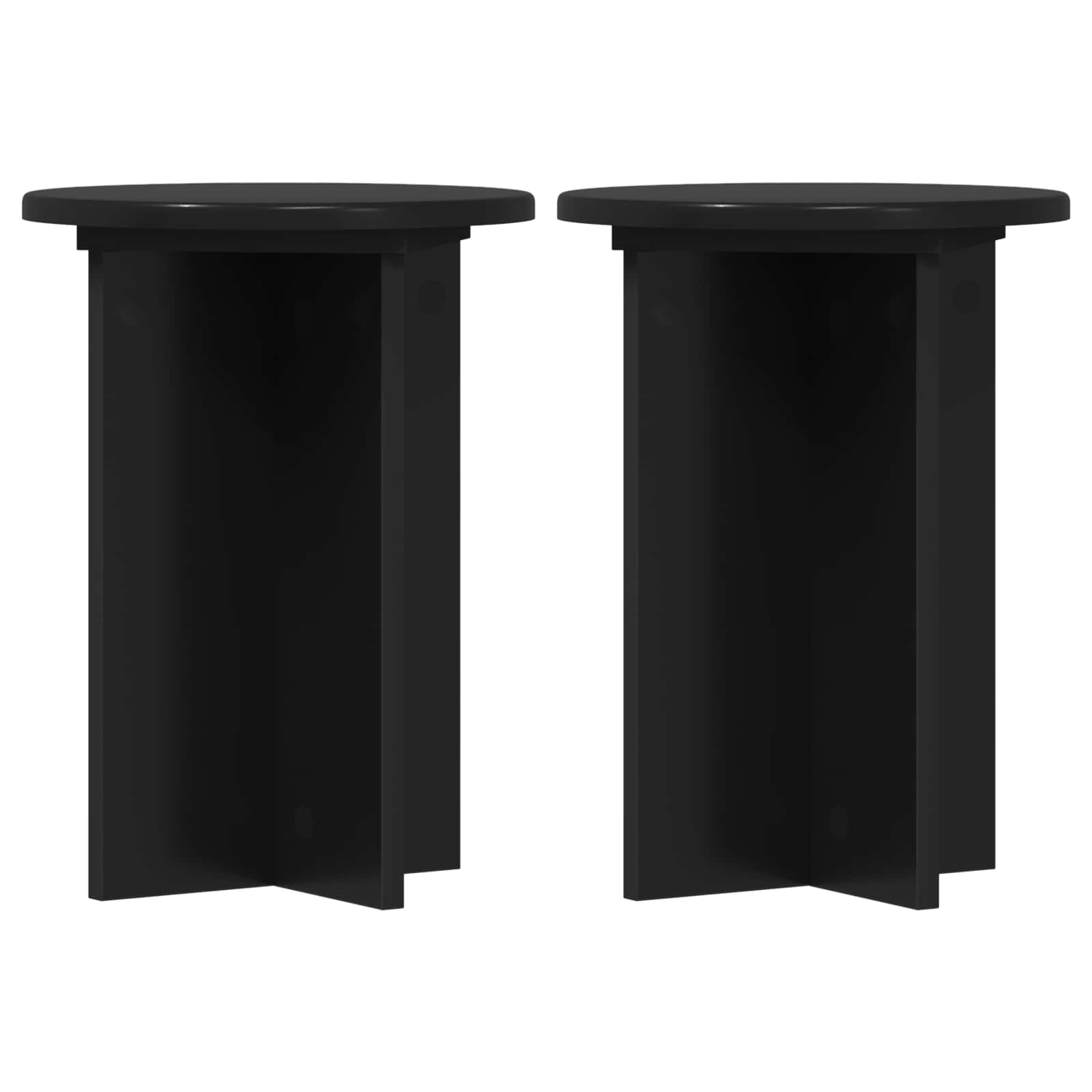 Pflanzenständer 2 pcs Schwarz Ø29,5 x 40 cm Holzwerkstoff