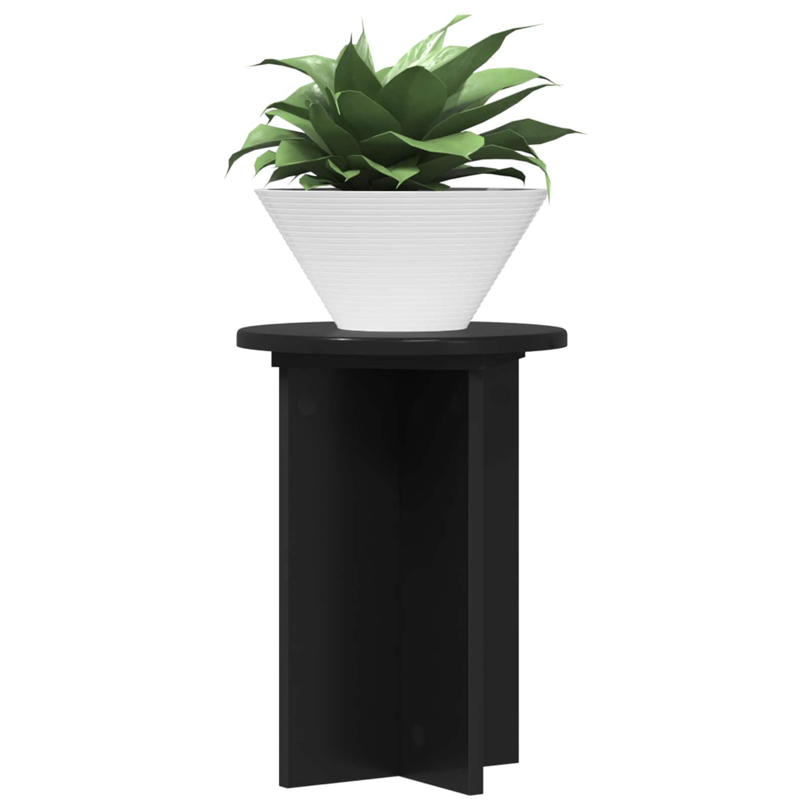 Pflanzenständer 2 pcs Schwarz Ø29,5 x 40 cm Holzwerkstoff
