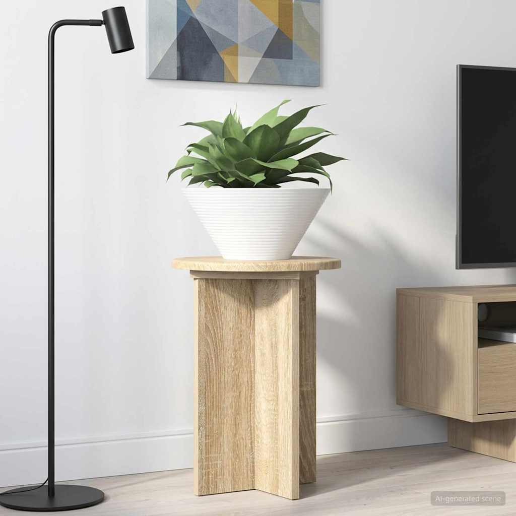 Pflanzenständer 2 pcs Sonoma-Eiche Ø29,5 x 40 cm Holzwerkstoff