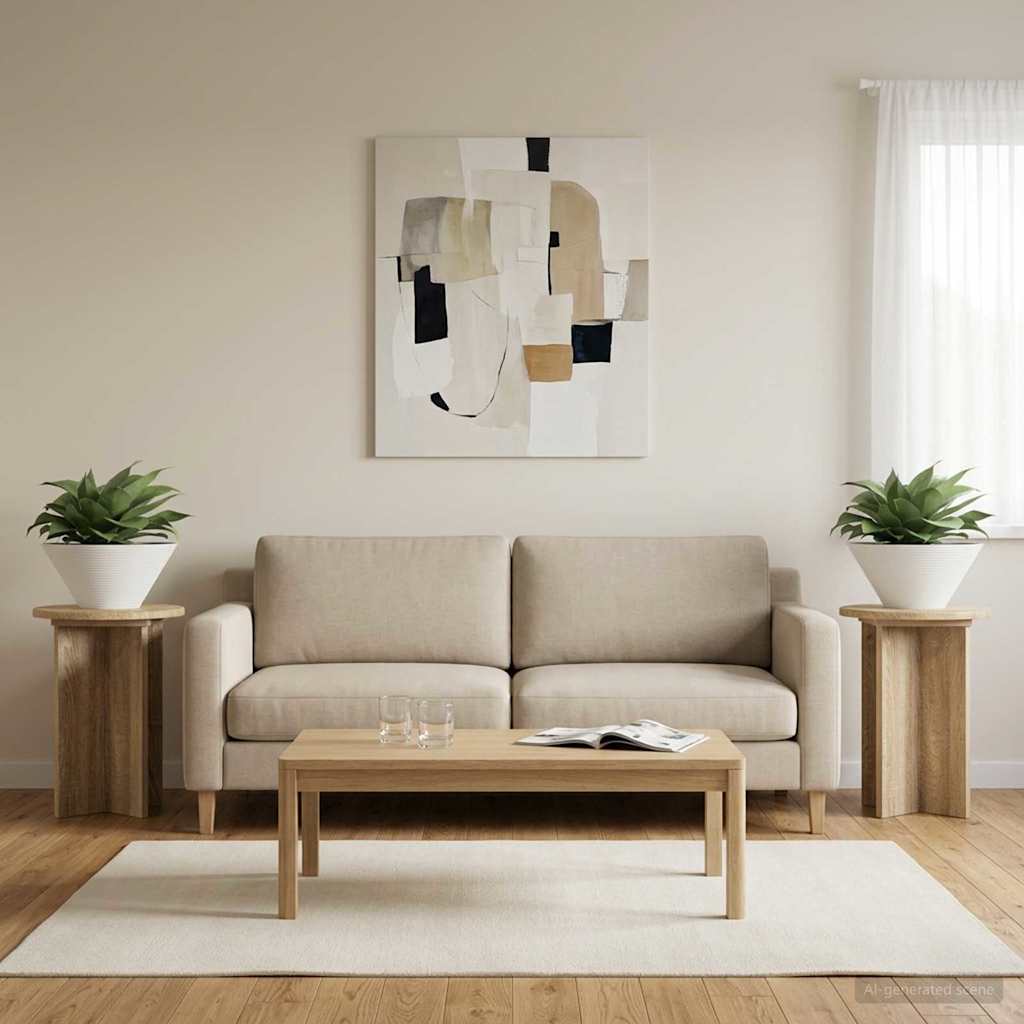 Pflanzenständer 2 pcs Sonoma-Eiche Ø29,5 x 40 cm Holzwerkstoff