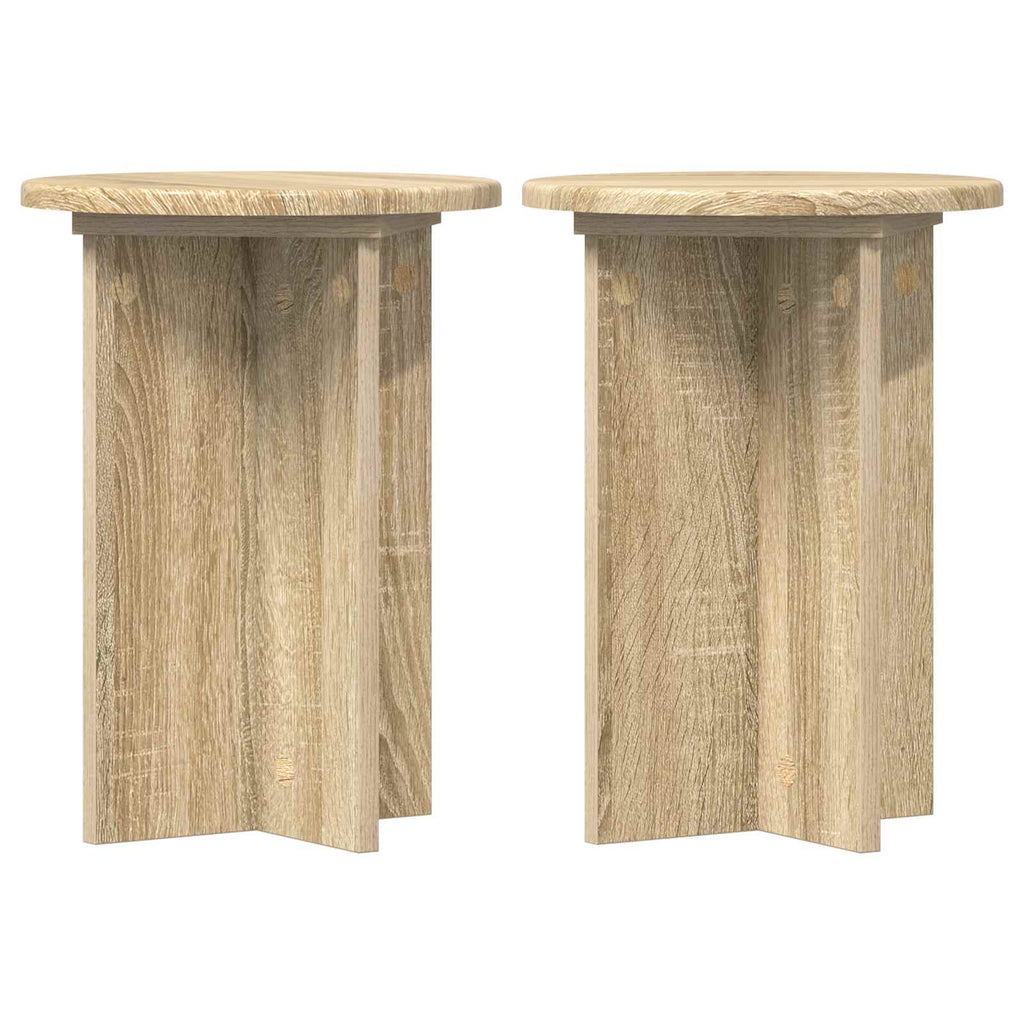 Pflanzenständer 2 pcs Sonoma-Eiche Ø29,5 x 40 cm Holzwerkstoff