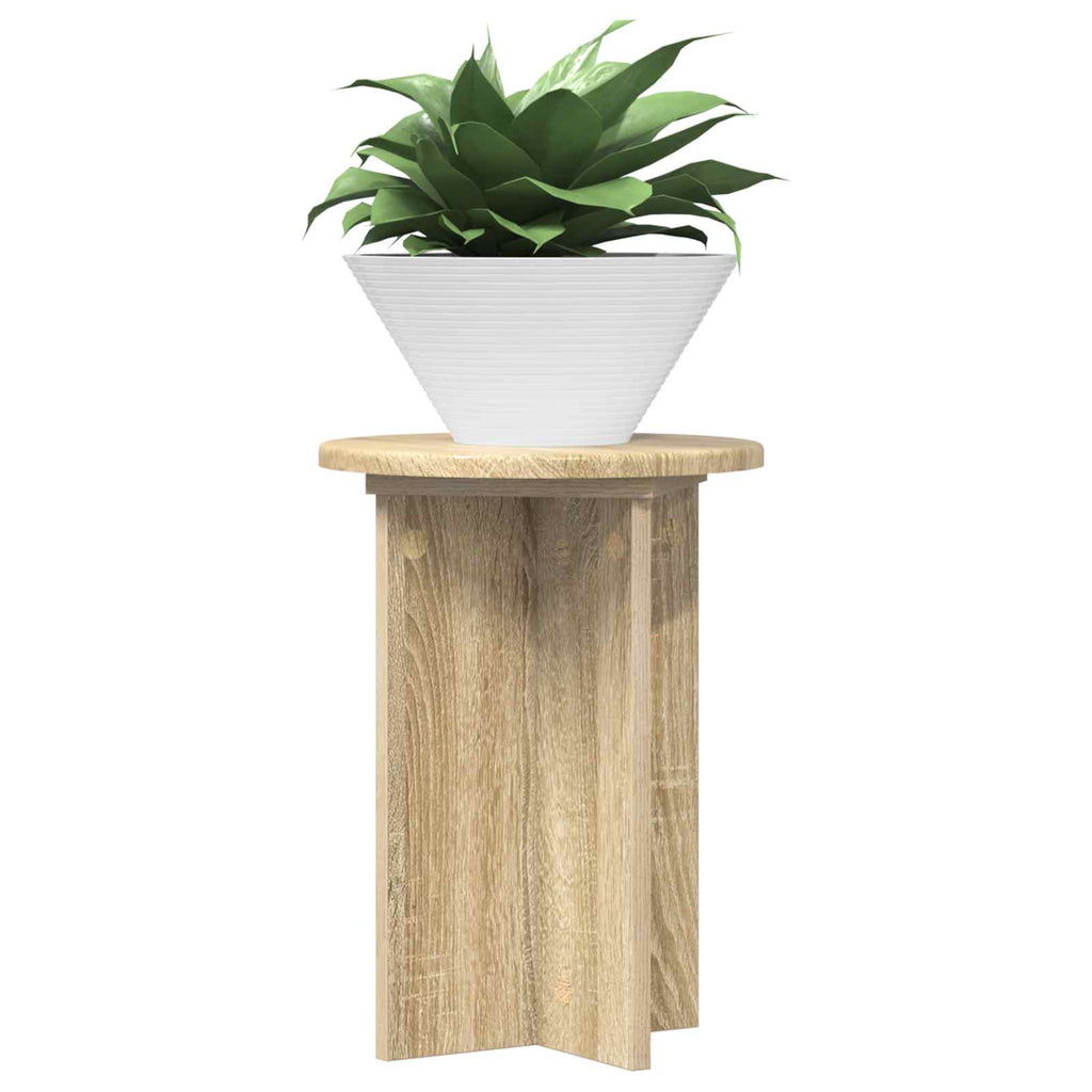 Pflanzenständer 2 pcs Sonoma-Eiche Ø29,5 x 40 cm Holzwerkstoff