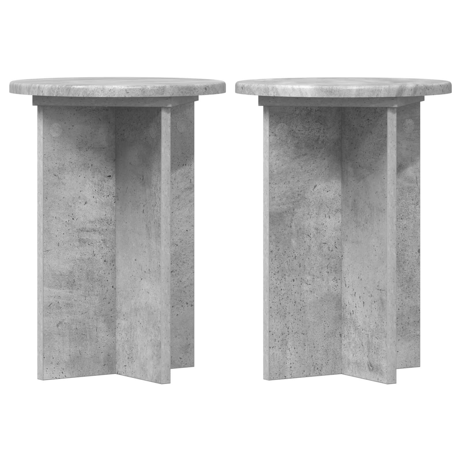 Pflanzenständer 2 pcs Betongrau Ø29,5 x 40 cm Holzwerkstoff