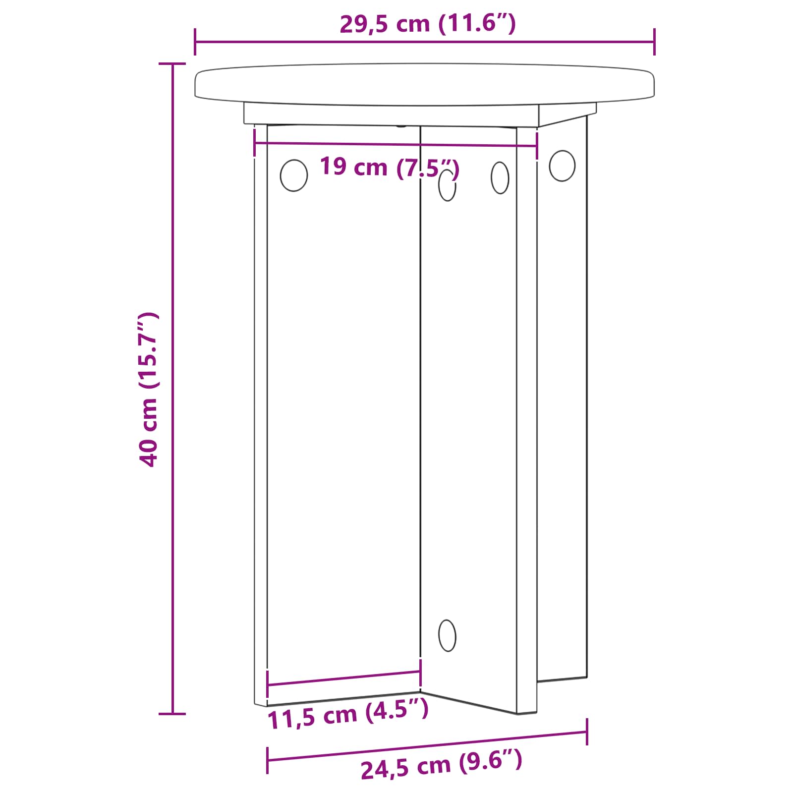 Pflanzenständer 2 pcs Betongrau Ø29,5 x 40 cm Holzwerkstoff