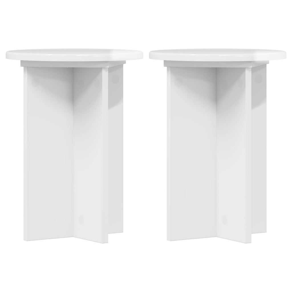 Pflanzenständer 2 pcs Hochglanz Weiß Ø29,5 x 40 cm