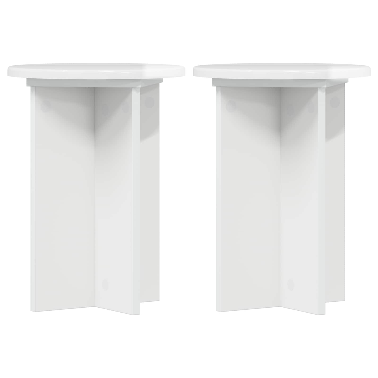 Pflanzenständer 2 pcs Hochglanz Weiß Ø29,5 x 40 cm