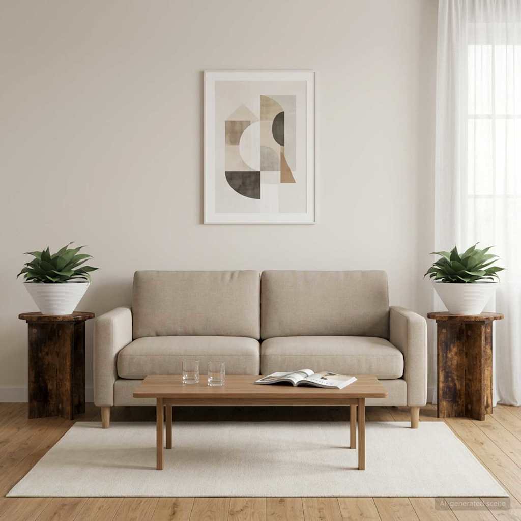 Pflanzenständer 2 pcs Geräucherte Eiche Ø29,5 x 40 cm